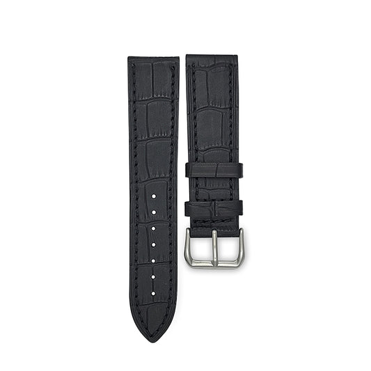 Crocodile Pattern black Leather Compatible With Apple Watch