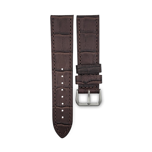 Crocodile Pattern Dark Brown Leather Compatible With Apple Watch
